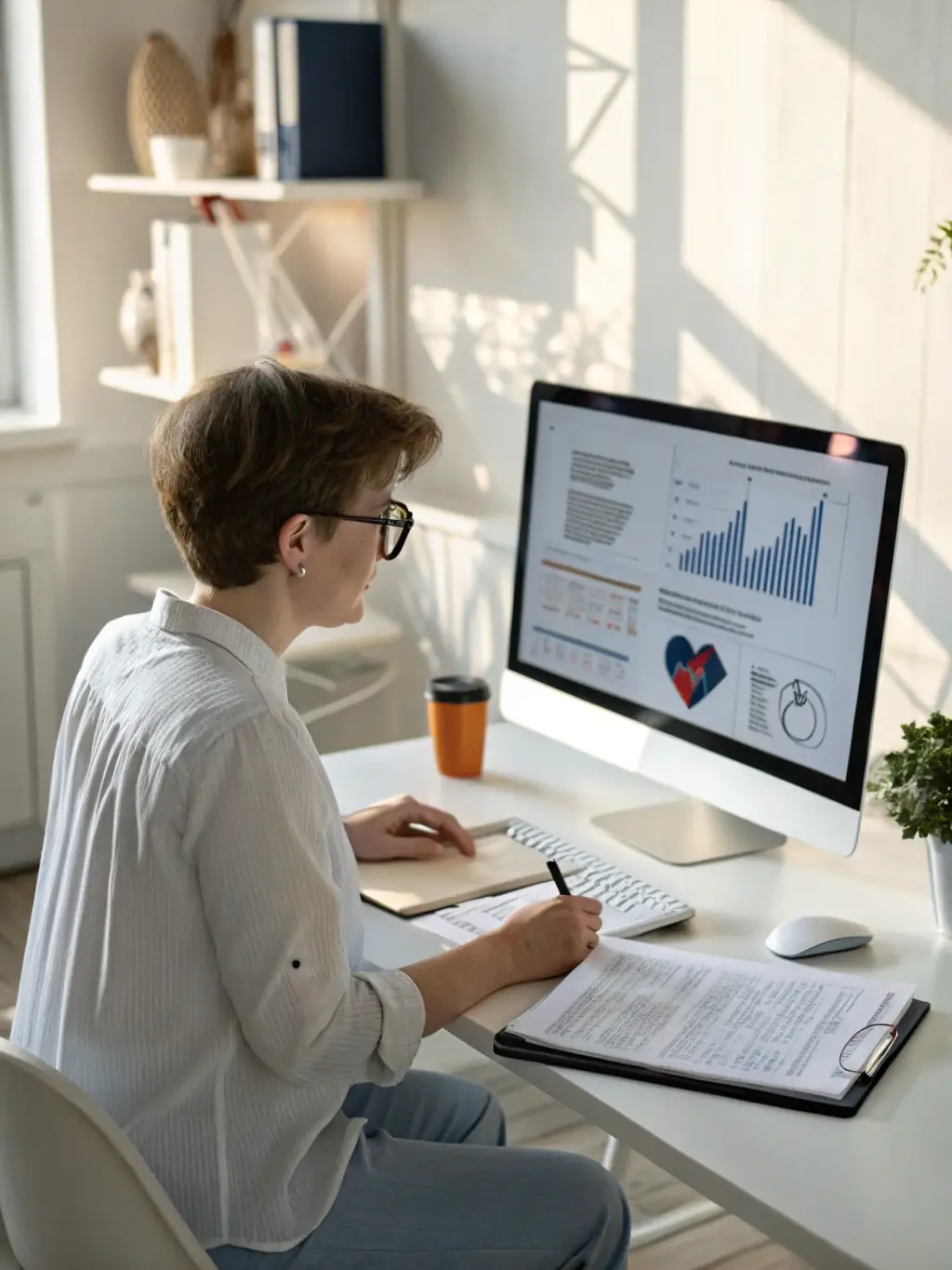 A professional showcasing a data analytics dashboard with charts and key performance indicators, highlighting Avon Business Analyst's expertise in data visualisation and reporting.